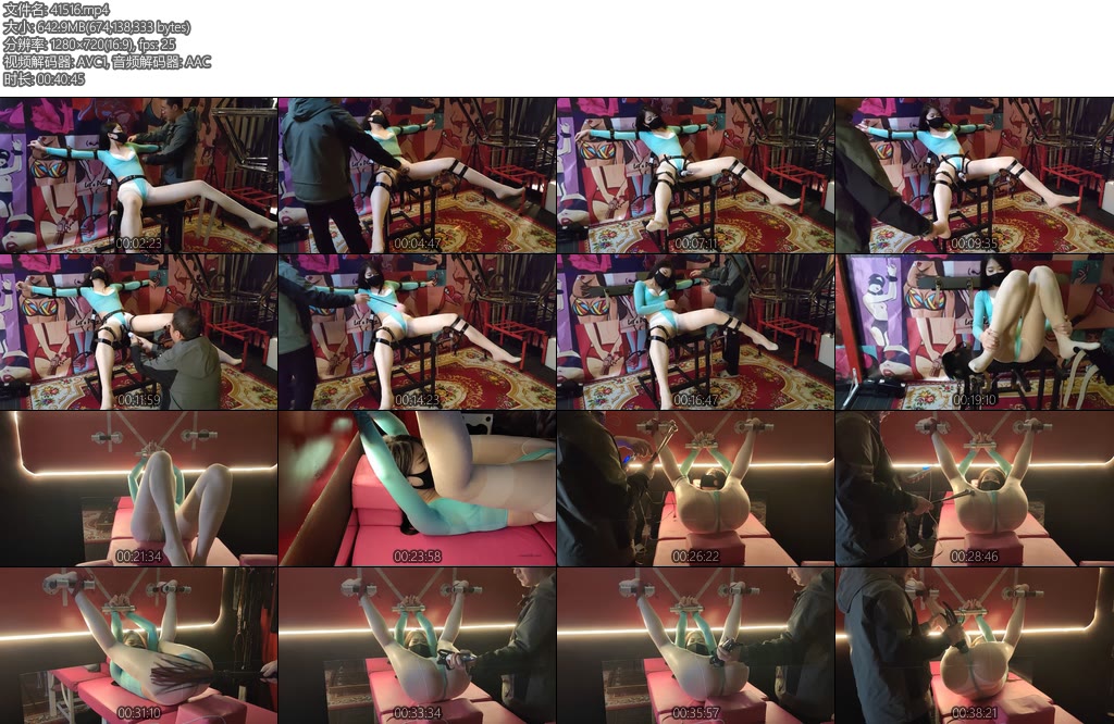 [随心原创] 杨蕊蓝色体操服白丝两种耻汝分腿的姿势固定-丝依依