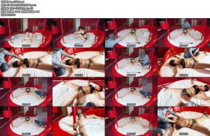 [鲁R绳艺] 虐恋天使 活该姐油亮丝袜挠脚心挠腋下红色大床大字捆绑简简单单游戏一下-丝依依