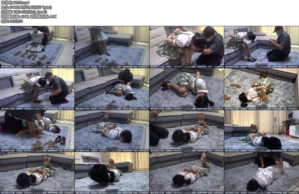 [新月原创] 红豆邀请上门绳师JK肉丝小皮鞋团缚驷马床单包裹挣扎-丝依依