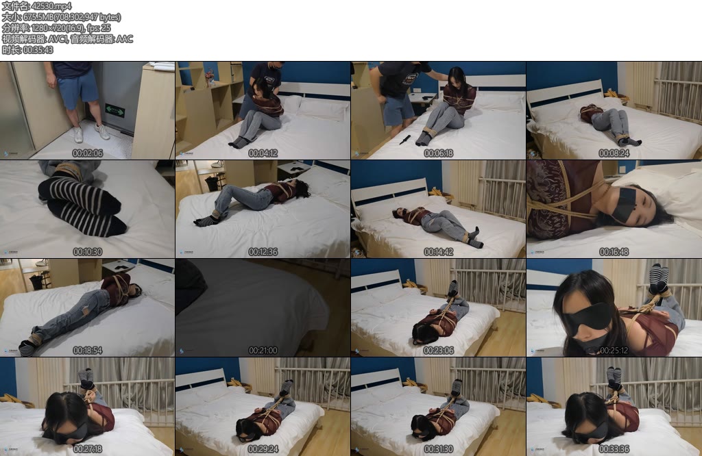 [JS原创] 哈妮脱困7美女遭遇入室抢劫自救棉袜堵嘴胶带-丝依依