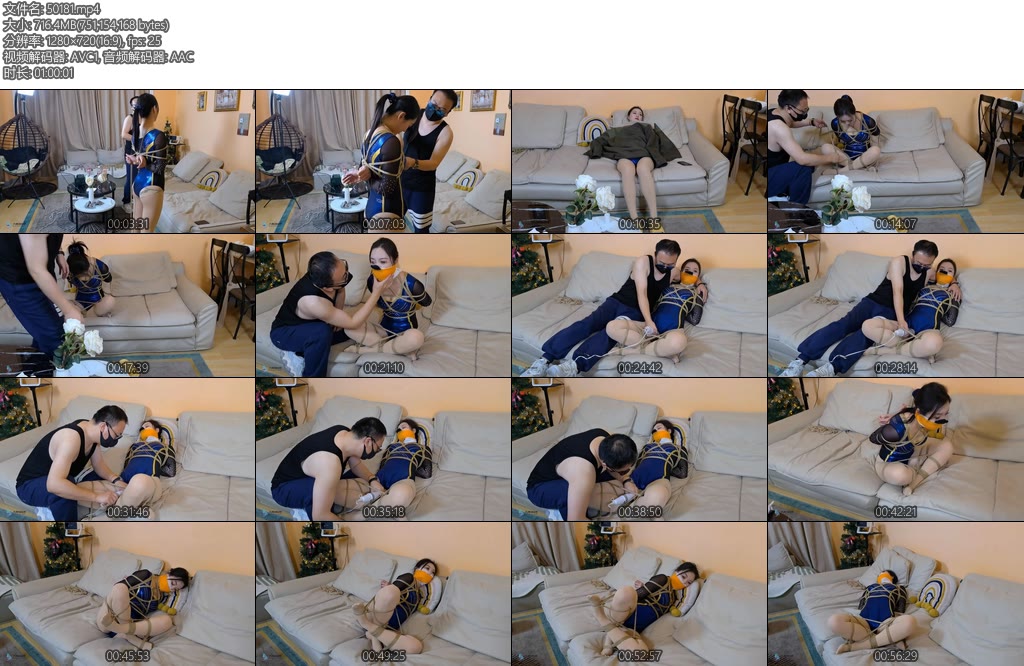 [JS原创] 哈妮体操服团缚丝袜塞嘴原味棉袜封鼻绷带强直GC-丝依依