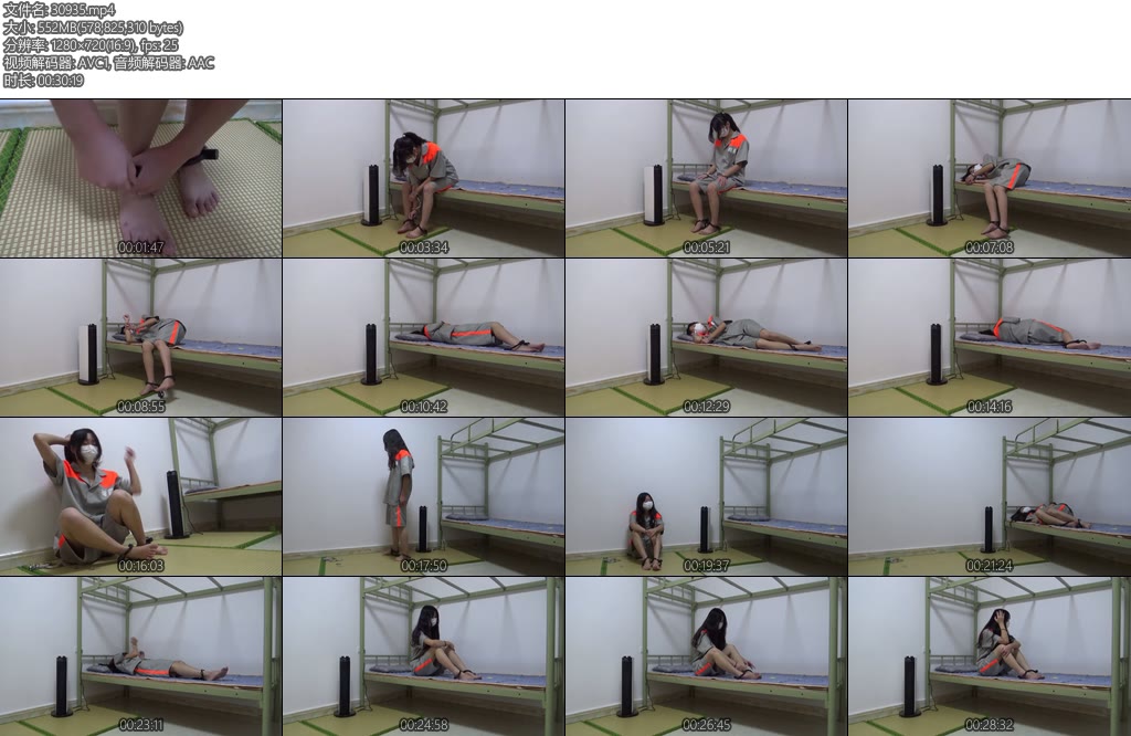 [新月原创] 荷露定拍关押收押简单审讯关押放风自带镣铐的裸足少女-丝依依