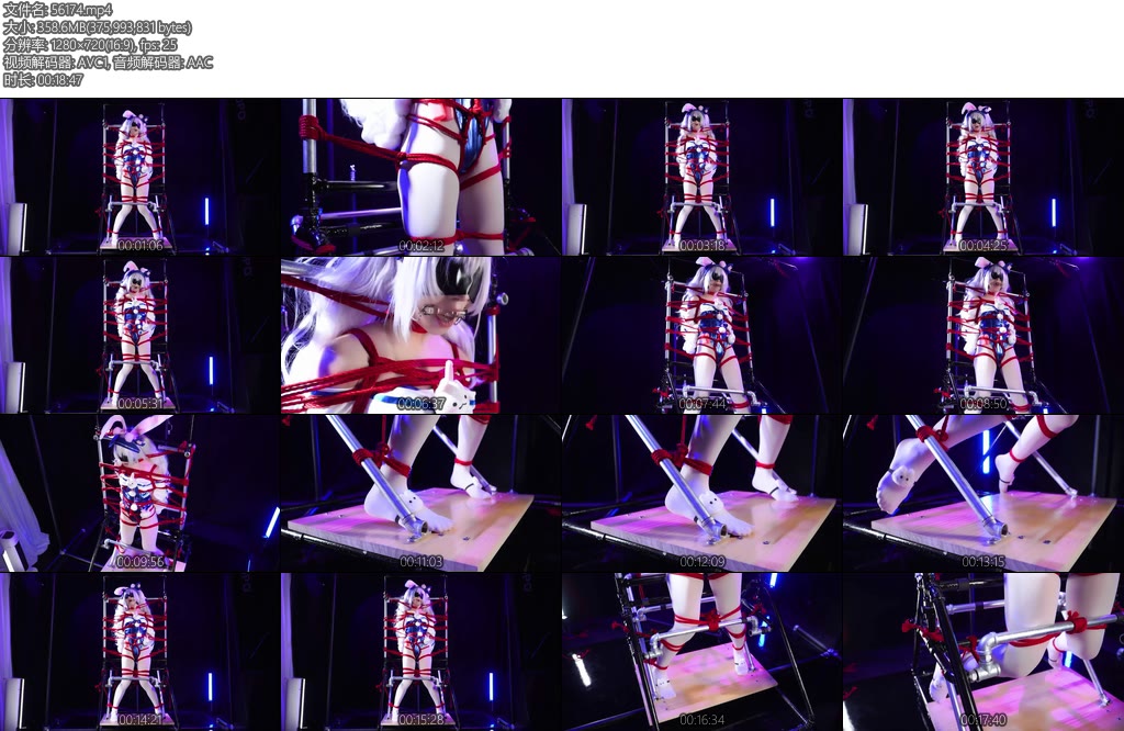 [人间牧场] 拘束屋第二期在拘束架中被完全拘束的拉菲兔-丝依依