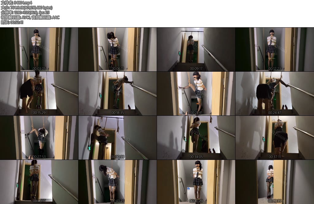 [欢乐谷] 楼梯间jk黑丝吊缚 终于把丫丫骗到了楼梯间吊了起来，吊好之后留下摄像机，大叔一溜烟就跑了，留下丫丫一个人吊在那里孤独无助的挣扎，-丝依依