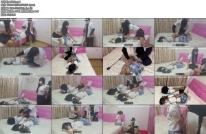 [新月原创] 玉箫琳媚剧情片带多动症妹妹看医生捆绑治疗姐姐为了陪伴一起参与双人驷马治疗-丝依依