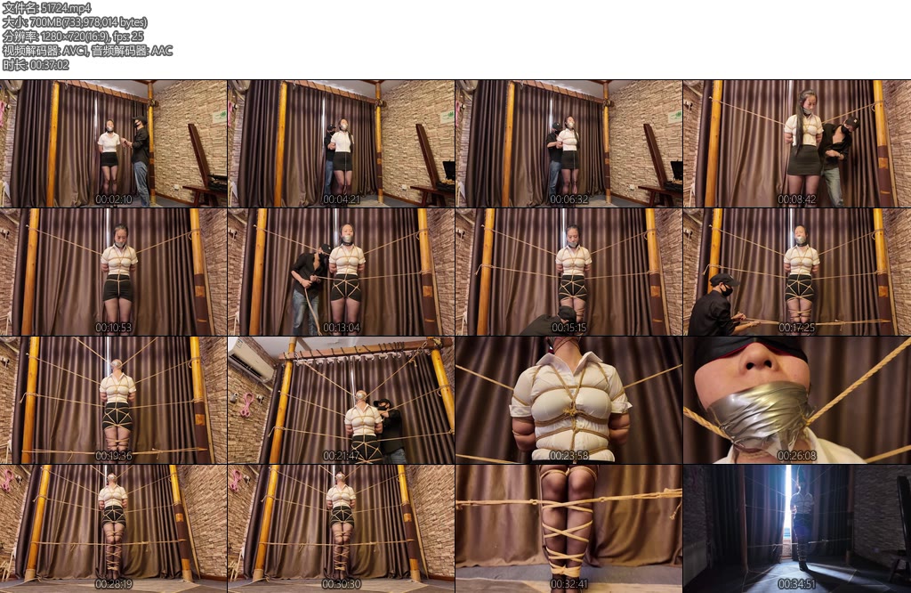 [一绳所爱] 紫涵的紧缚地狱1全身捆绑绳索固定身体悬吊头发-丝依依