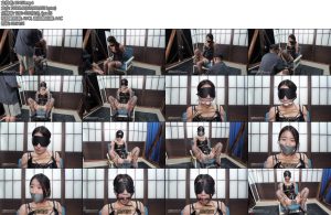 [试炼原创] 小欣黑色漆皮裙吊带袜M腿放置各种堵嘴口球胶带疯狂流口水-丝依依