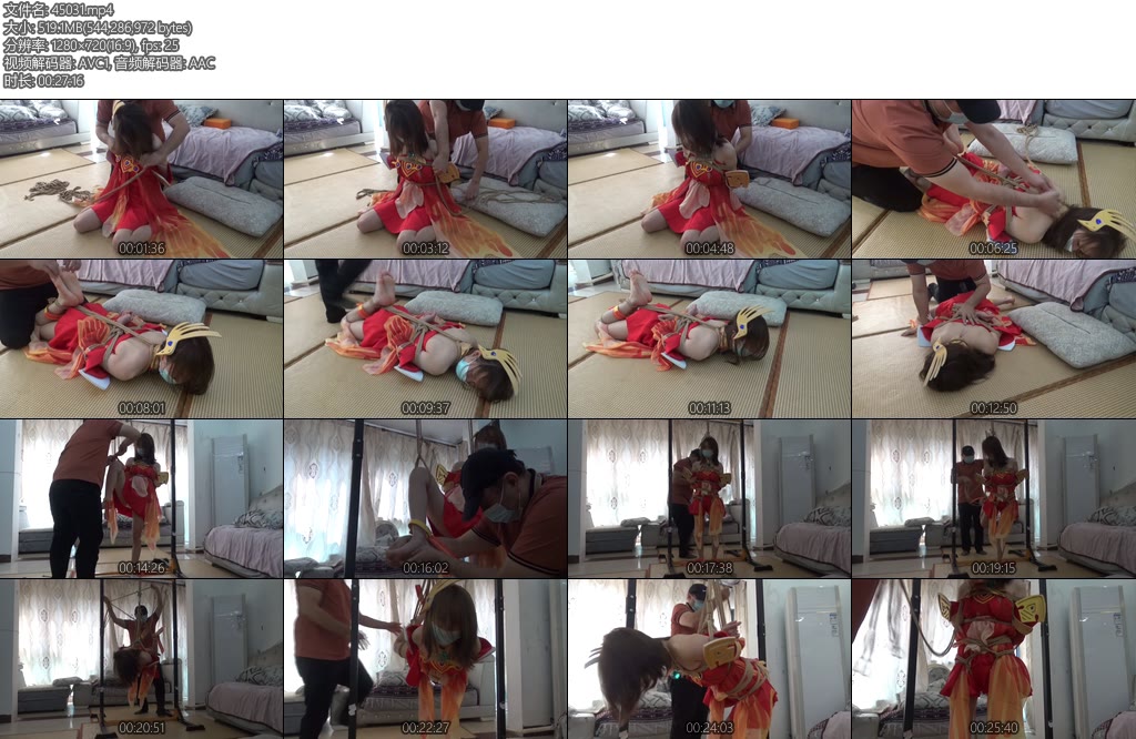 [新月原创] 琳媚微剧情COS大乔的对战失败惩罚裸足驷马TK单腿吊玩弄驷马吊荡秋千-丝依依