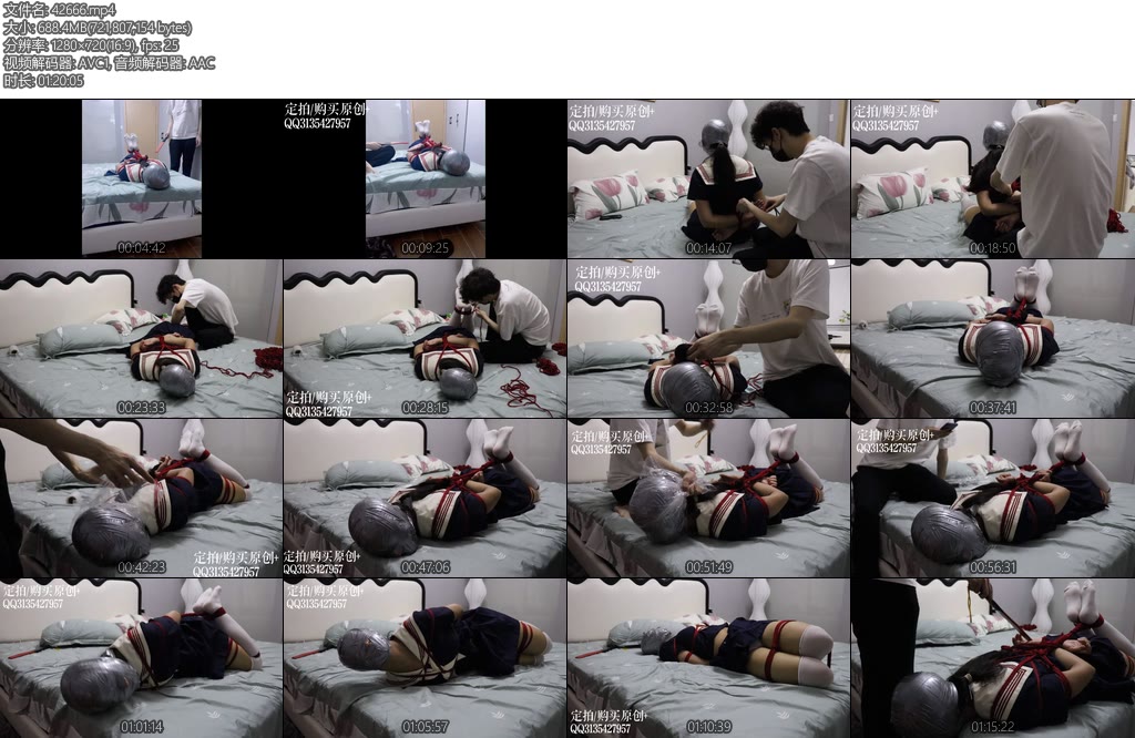 [咕咕精] 咕咕硬核素人体验3现役jk体验胶带包头感官剥夺驷马热缩袋套头SPtk长时间高强度狠虐-丝依依