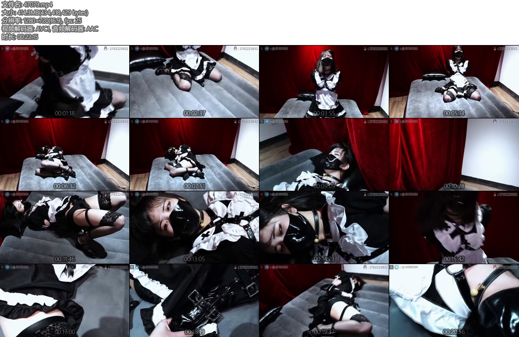 [JIOJIO原创] 缚馆23花系女仆珊瑚黑丝高跟单手套M腿放置散鞭SP呼吸控制虐腹震动强G-丝依依