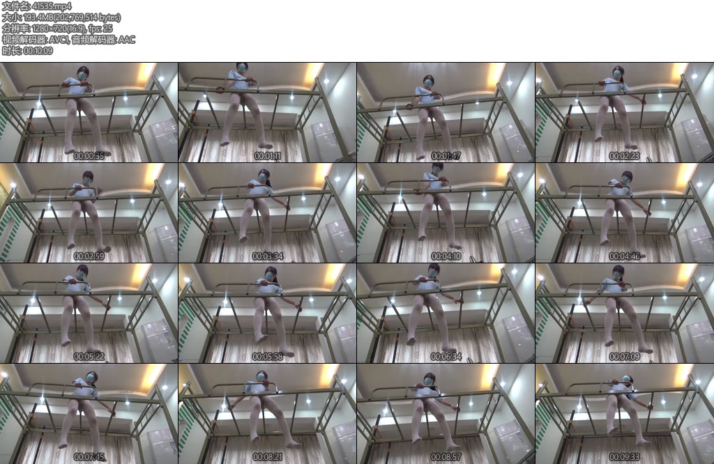 [新月原创] 佳怡工作室琳媚白丝袜骑宿舍铁架床sm部位不要太爽手铐束缚强制坐铁架-丝依依