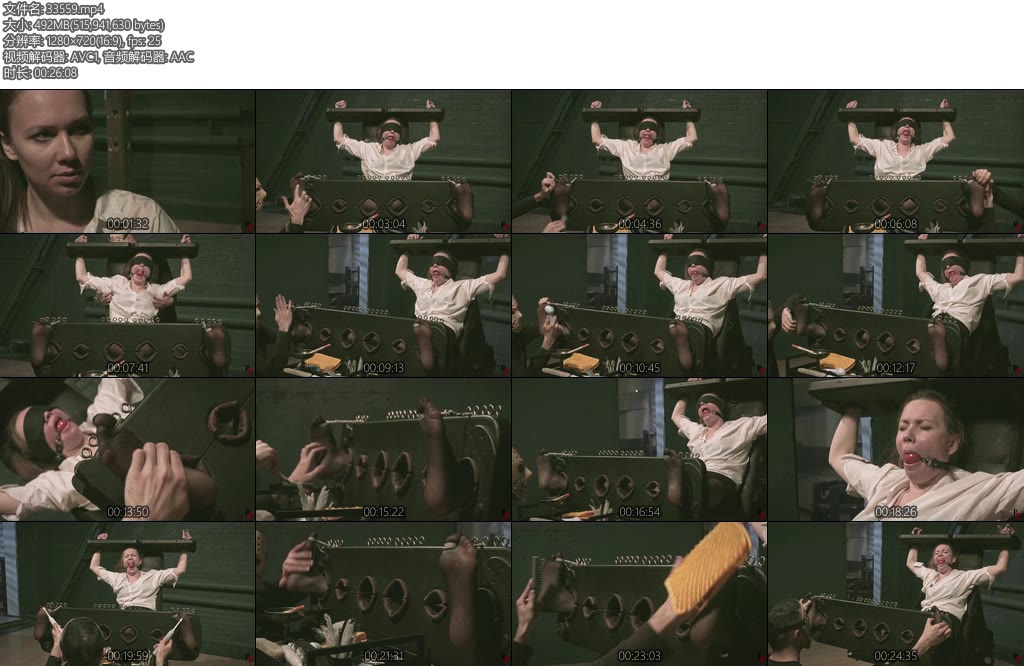 [欧美绳艺] Agent Dina in a trap Nylon foot tickling in stocks-丝依依