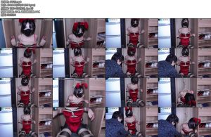 [JIOJIO原创] 红丝绒兔女郎1TK胸腹手肘缚绷带缠手强行比耶储衣柜放置内置郊狼电击贴片和训练器震动B强制GC-丝依依