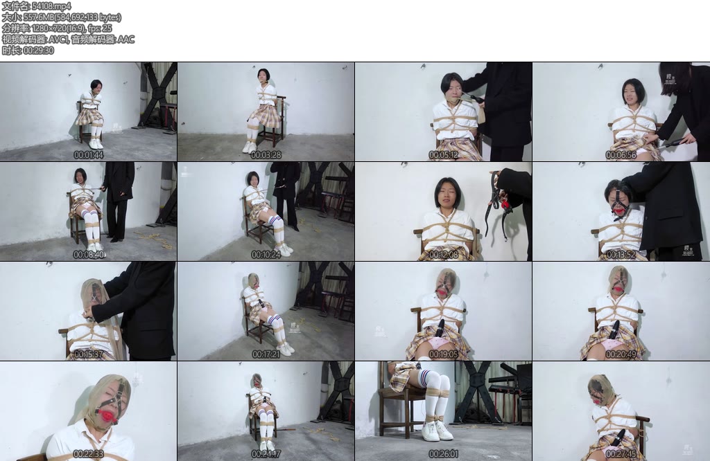 [樱束原创] 绑架案发现场被捆绑绑架的女学生惊恐的椅子上醒来被丝袜堵住的嘴巴只能发出呜呜的呼救声拼命的想要挣脱绳子逃跑-丝依依
