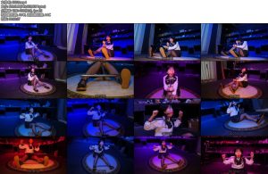 [胜景影视] 新M体验拘束架新来的女M体验一体颈手脚金属铐和一字金属枷铐-丝依依