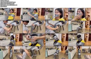 [默示录] 缚艺录小沐银色胶带的椅子缚-丝依依