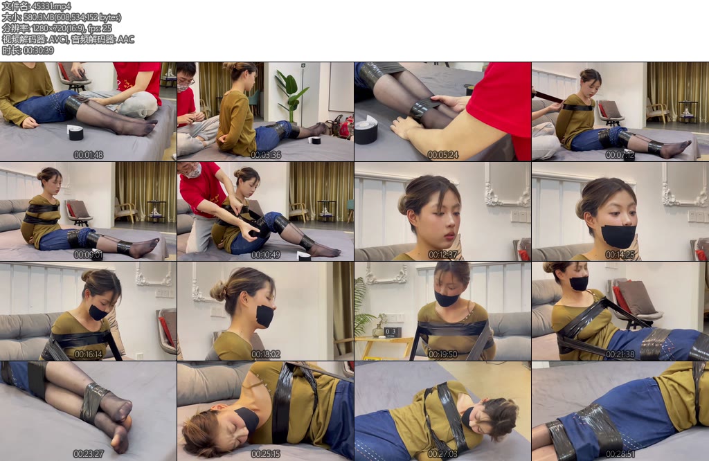 [默示录] 缚艺录小晗黑丝与胶带的捆绑-丝依依