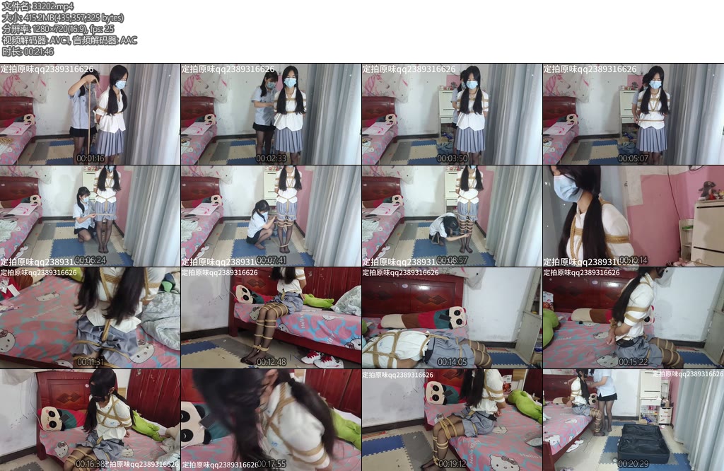 [新月原创] 雨薇玉箫JK黑丝可怜女孩被贩卖行李箱胸缚股绳蛇缚蒙眼堵嘴双黑丝姐妹性感大长腿-丝依依