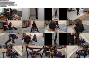 [随心原创] 杨蕊蓝色女探员被俘25斤重镣艰难的拖行-丝依依