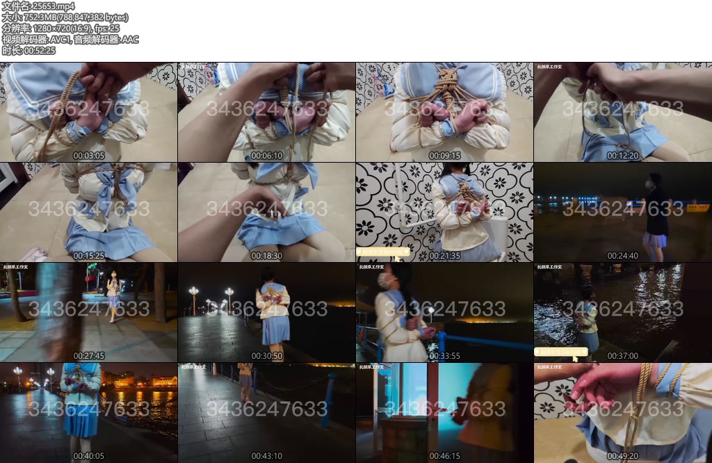 [长颜草] 可爱软妹jk紧缚外出景区海边捆绑外出全片1小时-丝依依