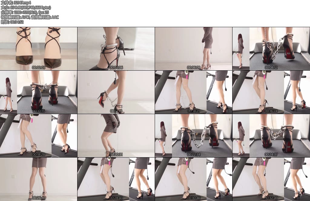 [跑步机] 铐镣禁锢的高跟紧身裙与TD充气GS电动BB电击器在跑步机上-丝依依
