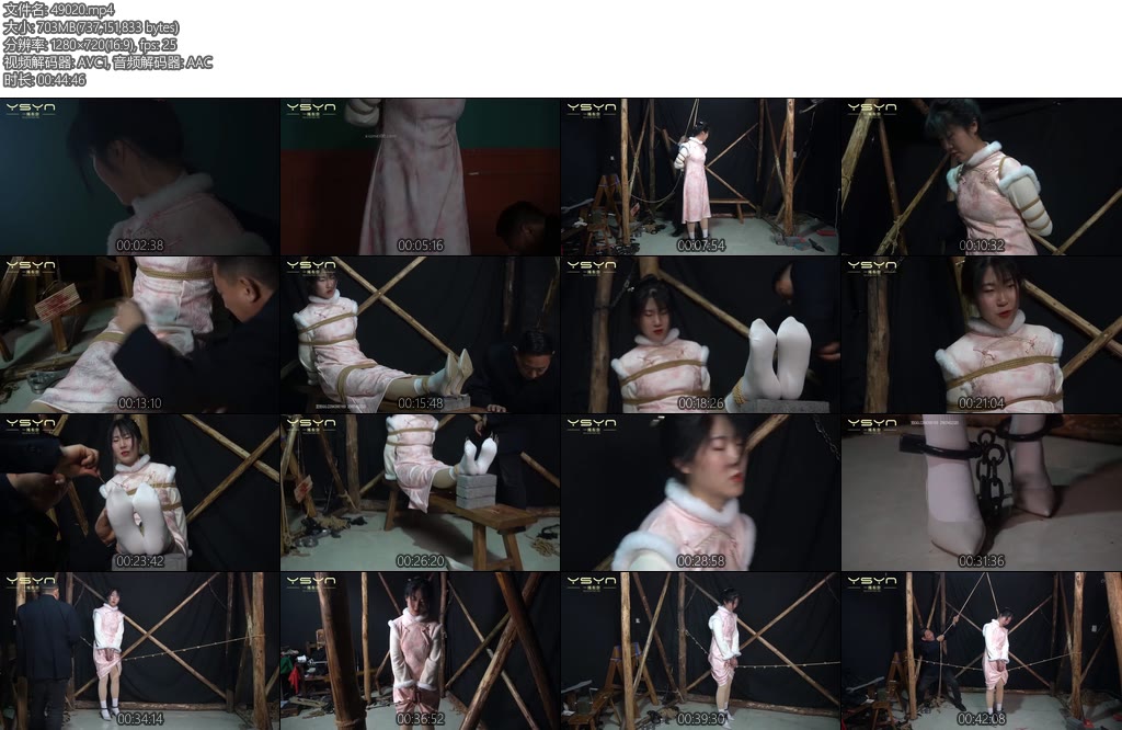 [一绳有你] 绞索花开旗袍女孩吞下发报秘件面对特务各种刑具体罚视死如归牺牲在绳索之下-丝依依