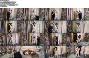 [随心原创] 诺米 刑房受难的内衣美女 完美身材 白内白丝火字形固定-丝依依