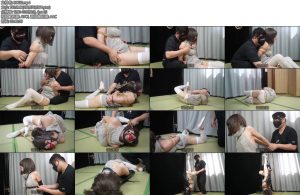 [象人原创] 小0马具口球结合V字驷马单手套单脚倒吊-丝依依