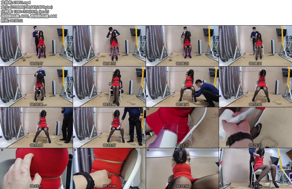 [绳之韵] 可儿红吊带椅子缚虐（第一集）脑后反手缚-丝依依