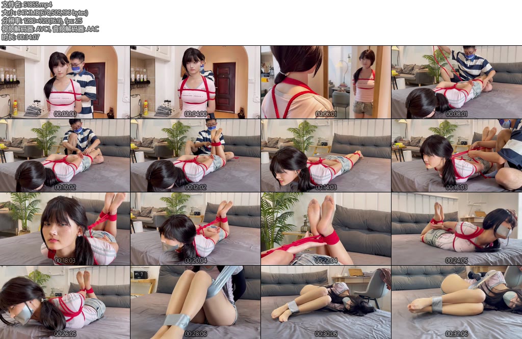 [默示录] 缚艺录小J美腿之友嘴巴封住后绳子与胶带的结合-丝依依