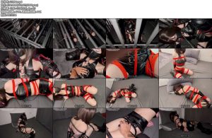 [JIOJIO原创] JIOJIO黑色热裤皮衣调教牢笼监禁红绳紧缚拘束QG-丝依依