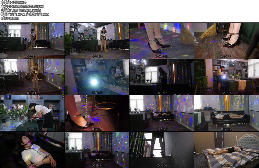 [胜景影视] 新场地定拍酒吧女仆戴镣铐打扫卫生女主被绑架回来安排酒吧做女仆在酒吧长期戴着镣铐干活打扫卫生-丝依依