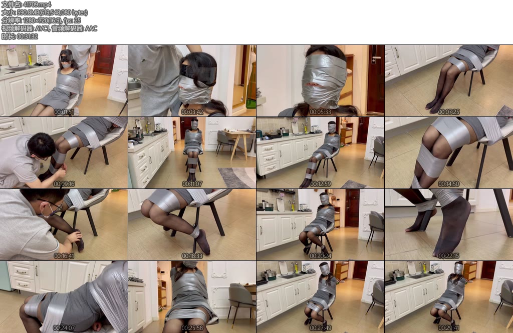 [默示录] 缚艺录小阳银色胶带的紧缚-丝依依