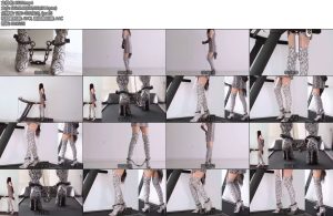 [亚洲绳艺] 手铐脚镣禁锢的短裙长靴TDGS尾巴电击器电动BB与跑步机-丝依依