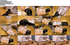 [亚洲绳艺] 禁忌收容所 收容（04）长条板凳透明膜紧缚TK多层包头闷捂鼻子棒子强制GC黑丝紧身死库水-丝依依