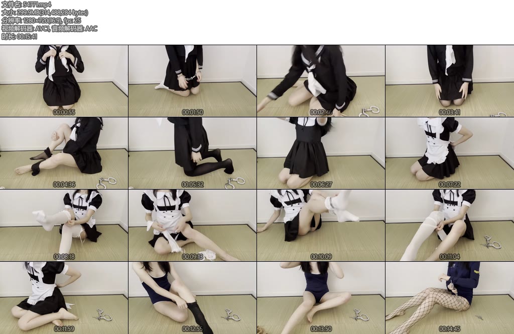 [kiki原创] 尝试各种服装不时戴手铐-丝依依