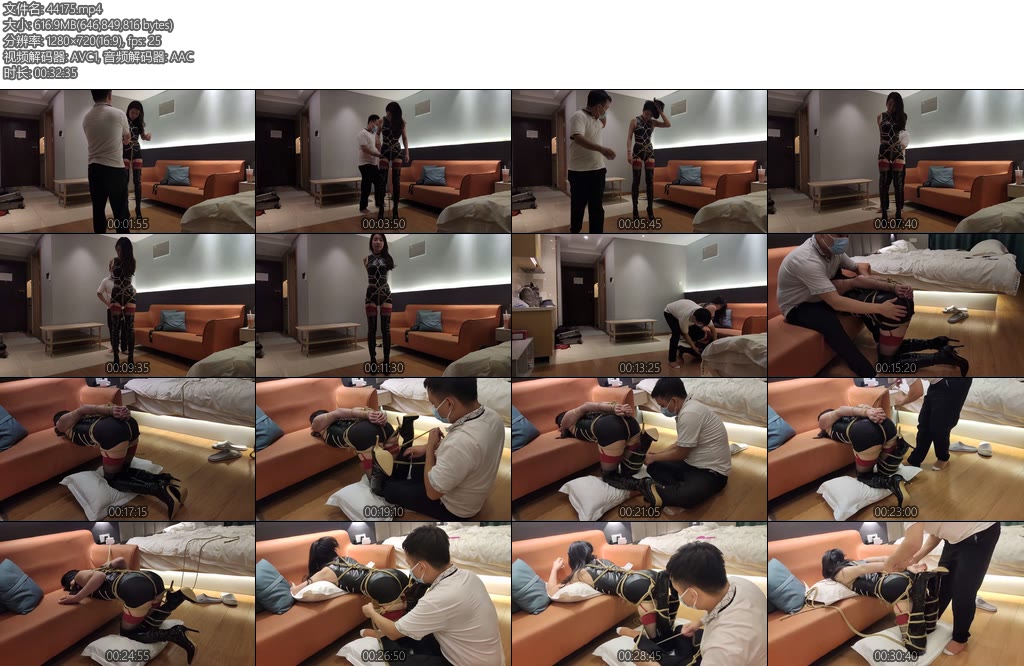 [素人原创] 模特小玉性感网红连体衣吊带袜过膝长靴捆绑口球跪下放置-丝依依