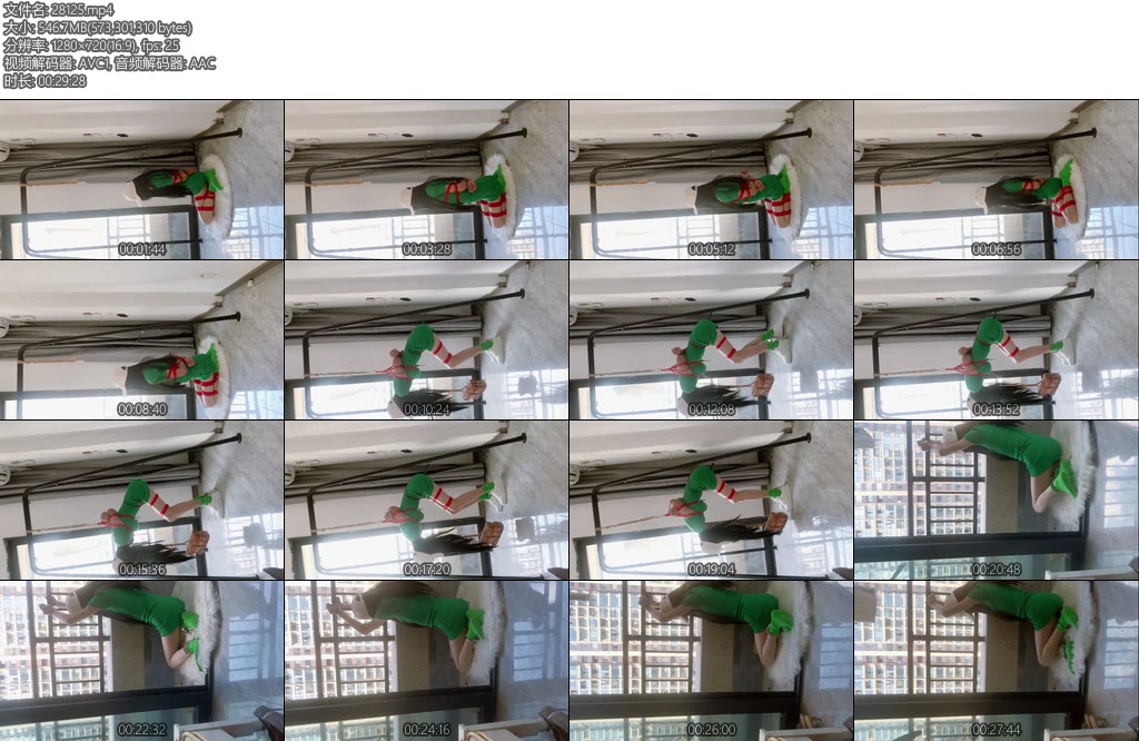 [安妮原创] 再次挑战难受的吊绑玩法绿色棉袜连衣裙小阳台镣铐-丝依依