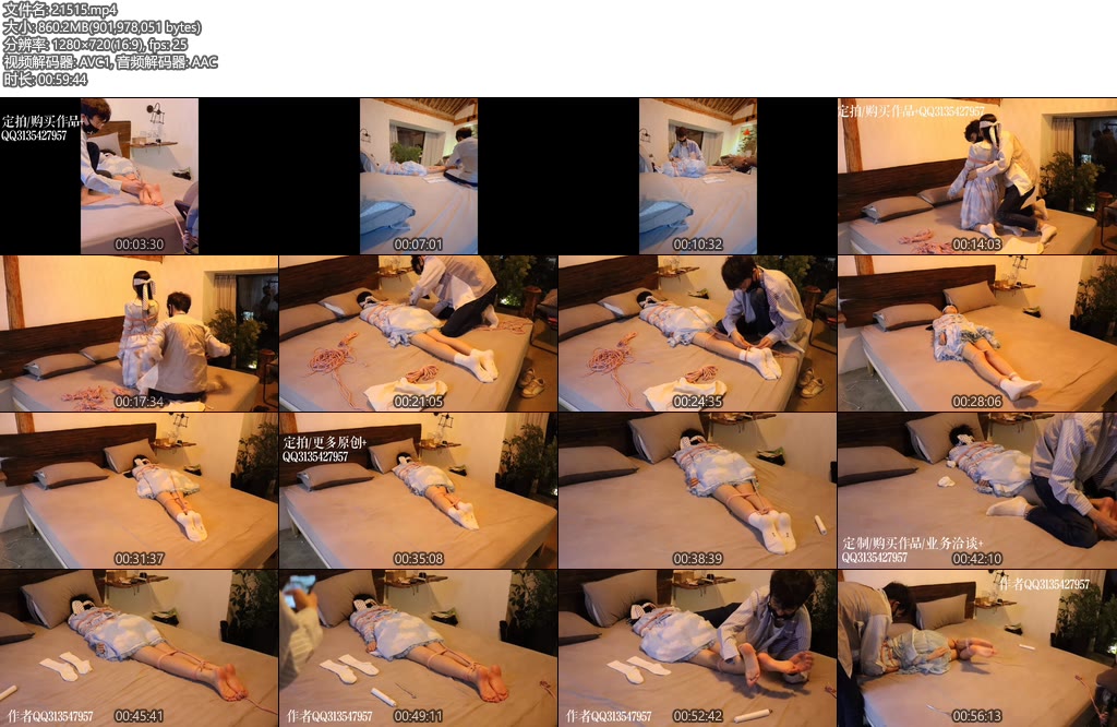 [咕咕精] 茶茶的lolita寝缚放置TK虐足 各种道具挠脚心惩罚（有绑脚趾、脱袜）-丝依依