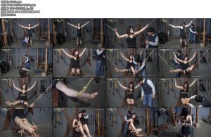 [一绳有你] 刑房残虐菲菲重镣双手大字绑堵嘴鞭打蜡烛烧腋窝老虎凳四蹄吊起挠打脚心筷子夹脚趾七花大绑枪毙-丝依依