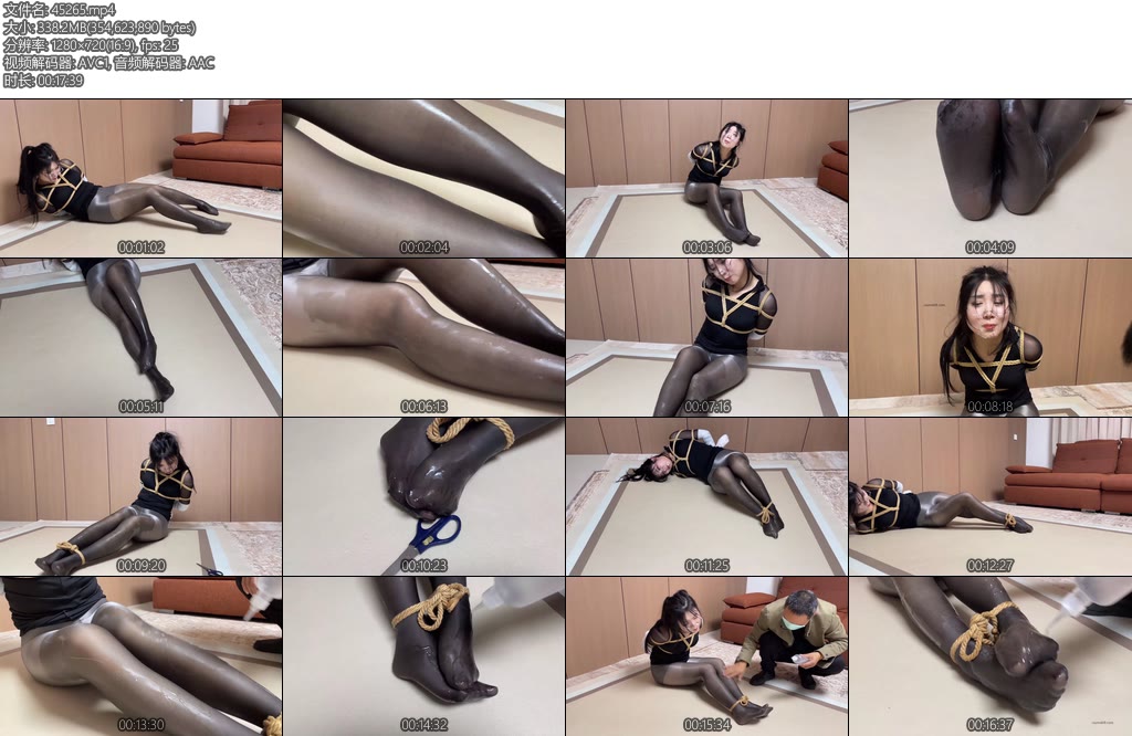 [云雀原创] 油光丝袜美女租客—粘液陷阱02粘液丝袜玩弄挠痒丝袜美脚美女使劲全力逃跑但全是滑滑溜溜怎么挣脱油光灰丝-丝依依