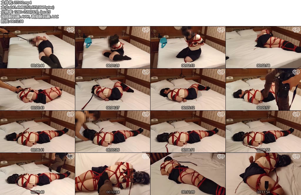[亚洲绳艺] セーラー服姿の女の子が全身緊縛されて踏まれたり蹴られたりする-丝依依