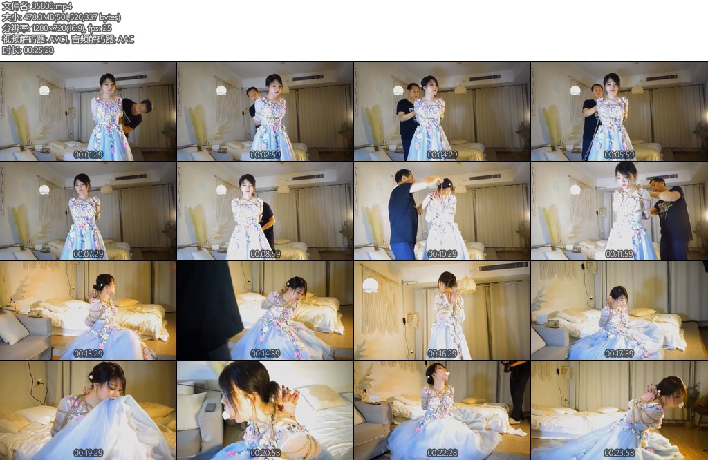 [锐度主张] 嫣儿 纱裙白鹤亮翅缚日式五角星勒胸反后手观音加白丝巾堵嘴-丝依依