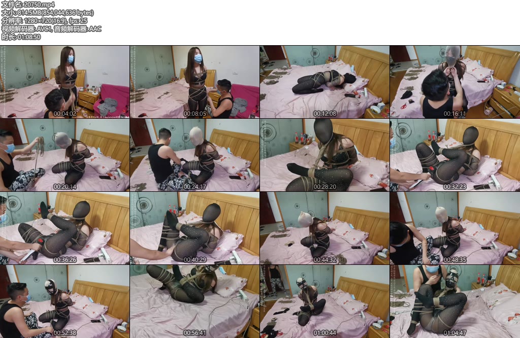 [网友原创] 我的媳妇 第44弹、黑丝连身袜（双丝）奇葩的捆绑姿势、坐不直又躺不下、六层丝袜套头、套那么多层还要胶带-丝依依