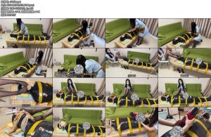 [黑魔法师] 颜老师的全力调教胶带丝袜X_X飞机杯榨取被调教的男M被胶带捆绑成木乃伊以后-丝依依