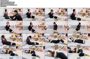 [默示录] 缚艺录小K的绳艺日记（4）小K第一次体验绳艺记录一下日常简简单单的胶带封嘴捆绑越是简单越难挣扎-丝依依