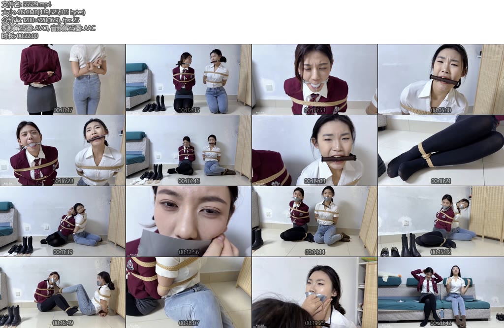 [梦川原创] 双人紧缚新桃木口伽4·5口球胶带紧缚效果验证-丝依依