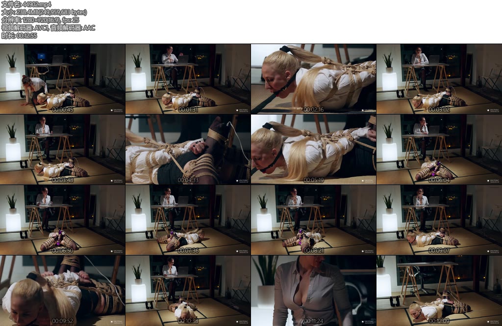 [欧美绳艺] Overtime hogtie at the office Dark Princess bound orgasm-丝依依