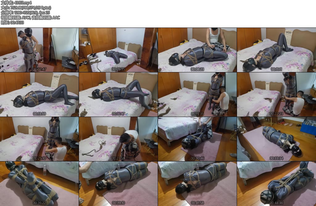 [网友原创] 我的媳妇 186弹光泽连身衣巨严厉的驷马紧缚放置P机前后夹击口舌高强度胶带电击-丝依依