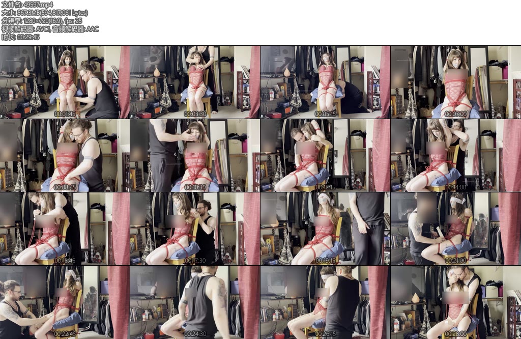 [欧美绳艺] Session 10 Bedroom Chair Tie-丝依依